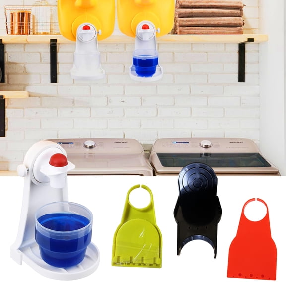Joernso 2 Pcs Laundry Detergent Holder Anti-drip Cup Holder Universal Firmly Hold on Spill Prevention Laundry Fabric Softener Drip Catcher Laundry Bottle Spout Drip Cup