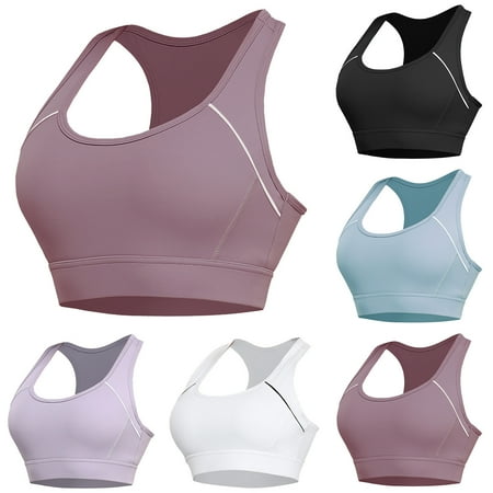 Darzheoy Bras for Women No Underwire Women s Sports Bra Fitness Racerback Bras Shockproof Yoga Tank Top Sports Bra L