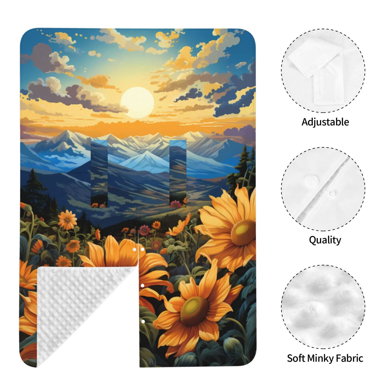 Naloa Sunset Sky Sunflower Baby Car Seat Cover, Breathable Baby Carrier Cover, Multiuse Baby Carrier Cover & Nursing Breastfeeding Cover