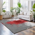 thumbnail image 3 of Area Rugs 5'x7', Red Cement Gray Carpet Runner Indoor Outdoor Rugs Home Decor Aesthetic, Modern Abstract Art Red Non Slip Mats Washable Accent Rug for Living Room Bedroom, 3 of 8