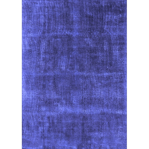 Ahgly Company Machine Washable Indoor Rectangle Oriental Blue Industrial Area Rugs, 5' x 7'