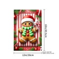 thumbnail image 4 of JOOCAR Gingerbread Man Christmas Garden Flag with Santa Hat and Candy Cane for Winter Christmas Home Outdoor Garden Yard Door Decor 12x18 inch, 4 of 5