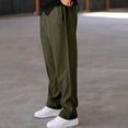 thumbnail image 4 of Dresfit Mens Baggy Pants Wide Leg Sweatpants Straight Leg Solid Hiking Joggers Spring 2026 Drawstring Lightweight Open Bottom Work Pant Army Green M, 4 of 5