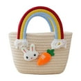 thumbnail image 2 of Nilvkv Easter Decorations, Woven Decorative Basket with Bunny & Carrot Colorful Snack Organizer Desktop Storage for Toys Holiday Home Decor, 2 of 6
