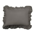 thumbnail image 3 of Fresh Idea Ruffled Eyelet 2-Pack Pillow Shams, Standard, Grey, 3 of 5