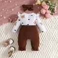 thumbnail image 5 of Likimi Baby Toddler Girls Jumpsuit Print Long Sleeve Onesie Fashion Casual Thermal Fall Winter Homewear Size 9-12 Months Brown, 5 of 9