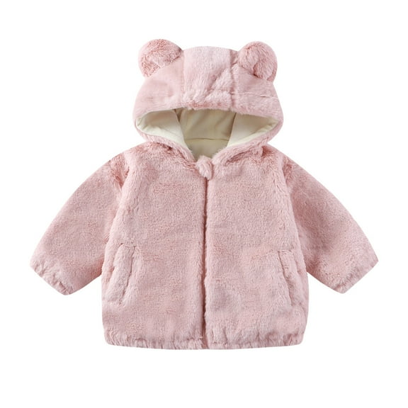 Baby Boys Winter Coat Fleece Jacket Baby Hoodie with Bear Ear for Baby Girls Winter Fleece Coat Little Boys Girls Clothes 5-6 Years