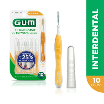 GUM Proxabrush Go-Betweens Cleaners Interdental Brushes, Ultra Tight 10 count (Pack of 1)