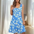 thumbnail image 2 of successthop Floral Dresses for Women Sleeveless Knee Length Dress with Pocket Ladies Crewneck Summer Vacation Clothes L, 2 of 7