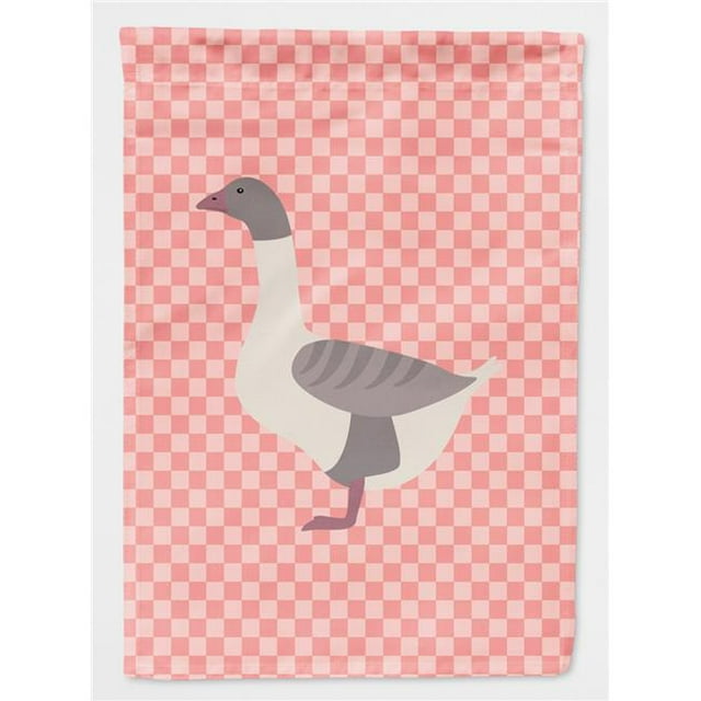 Carolines Treasures BB7901GF Buff Grey Back Goose Pink Check Garden Flag