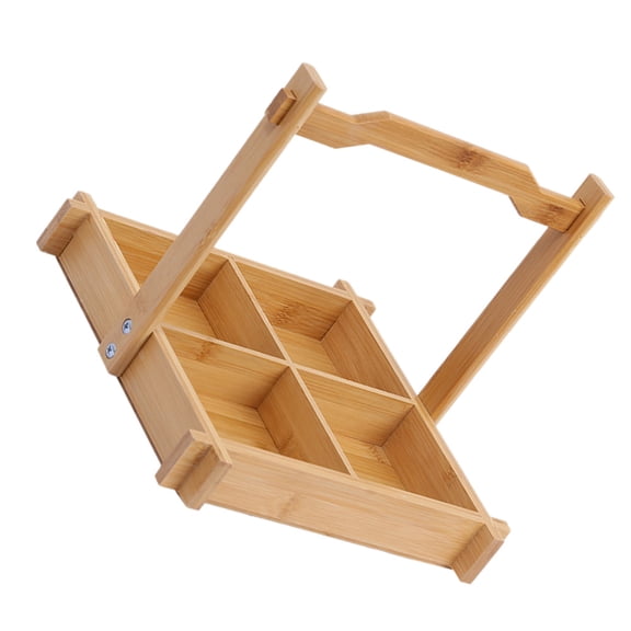 Supvox Khaki Wood Sushi Serving Plate with Divided Compartments for Snacks, Appetizers, and Food Presentation