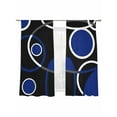 thumbnail image 2 of Abstract Geometric Lines Sheer Curtains 63 Inches Long 2 Panels Circular Texture Blue Black Retro Light Filtering Semi Sheer Window Curtains Drapes for Bedroom Living Room 52"x63", 2 of 7