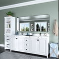 thumbnail image 5 of TOOLKISS  Aluminum Alloy Round Corner Frame Vanity Mirror 72 in. W x 32 in. H - Matte Black, 5 of 5