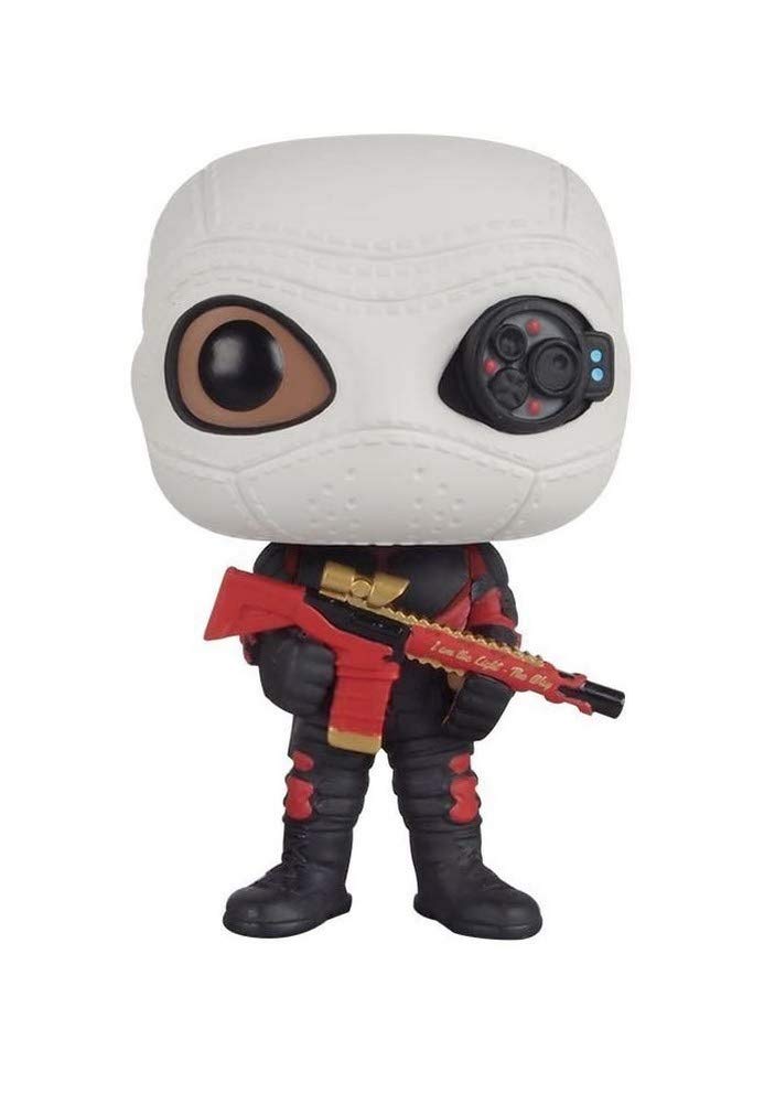 Funko Deadshot [enmascarado]: Suicide Squad x POP! Figura de vinilo de héroes y 1 POP! Paquete de protectores gráficos de plástico PET compatibles [#106/08360 – B