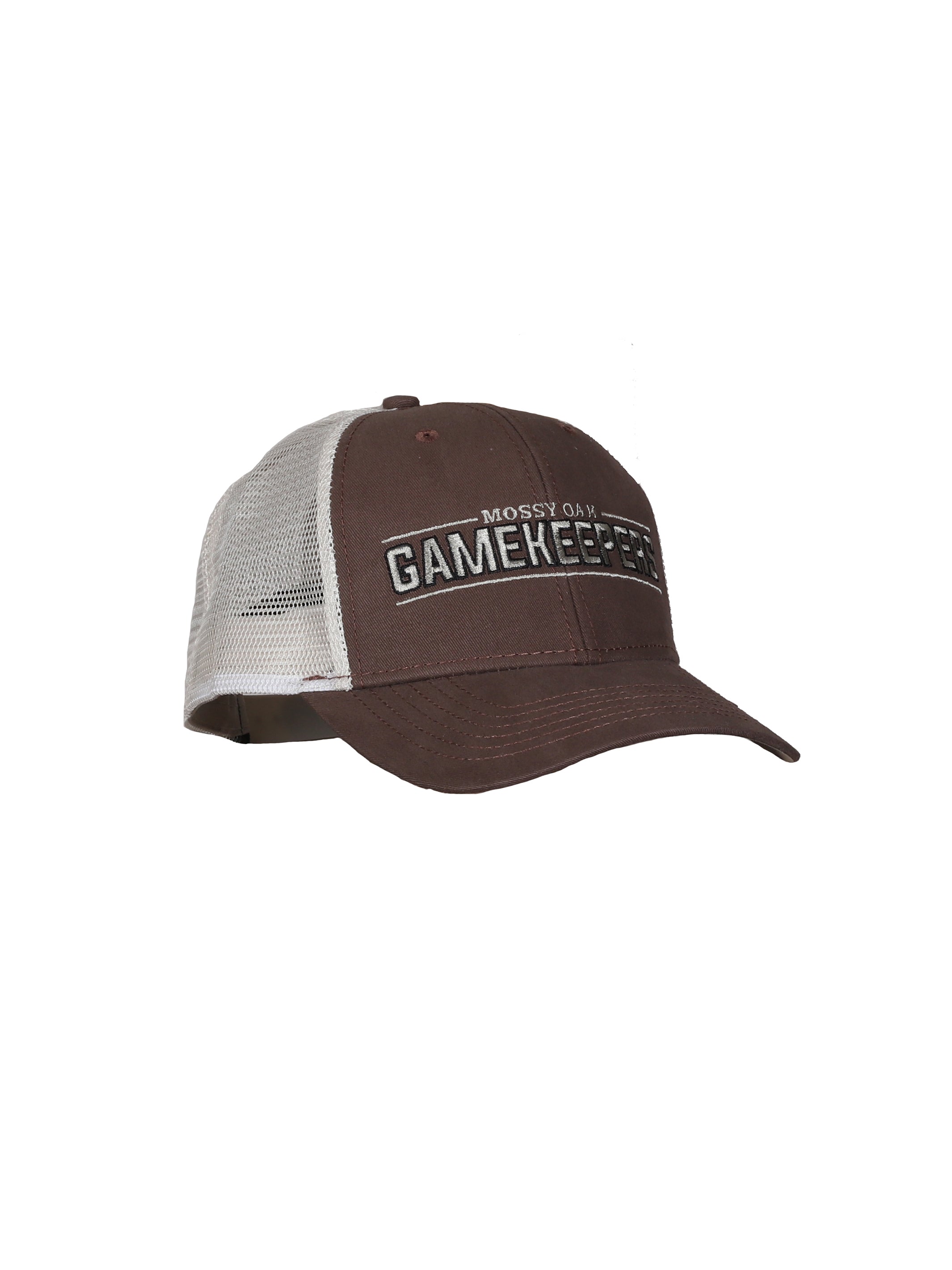 Mossy Oak Gamekeeper Hat Baseball Snap Mesh Back Brown OS
