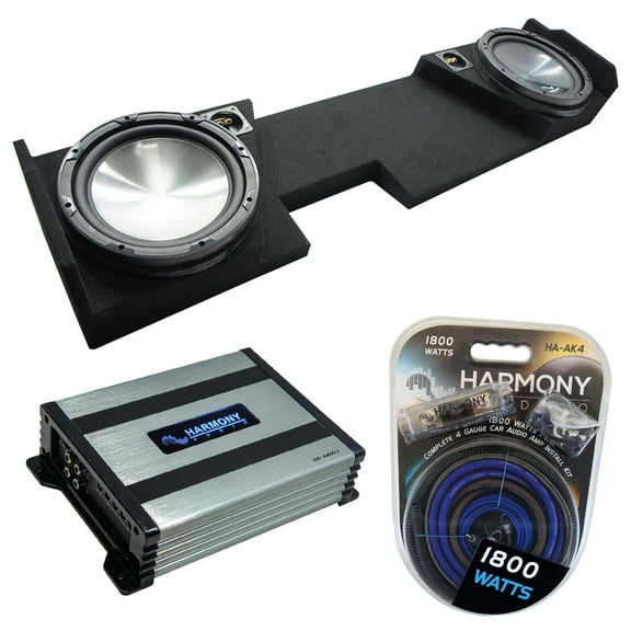 14 - 18 Chevy Silverado Double Cab Harmony HA-R104 Dual 10 Sub Box HA-A400.1 Amp