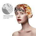 thumbnail image 4 of Disketp Hand Drawn Vintage Coffee Shower Caps,Reusable Shower Cap For Women, Double Layer Waterproof Hair Cap, Large Size For All Hair Lengths,For Girls Spa Home Salon Use, 4 of 9