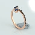 thumbnail image 3 of KIRAN FINE JEWEL Pear Blue Sapphire CZ Diamond Band Ring Rose Gold Plated 925 Silver Wedding Women Gemstone Statement Jewelry Gift For Her, 3 of 5