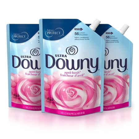Downy Ultra April Fresh Liquid Smart Pouch  Fabric Softener  48 Ounce  3 Pack