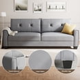 thumbnail image 5 of Ucloveria 81" Sofa 3 Seat Modern Comfy Tufted Cushions Easy, Linen Fabric Couch for Living Room Apartment Lounge,Tool-Free Assembly,Light Gray, 5 of 7