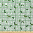 thumbnail image 2 of Ambesonne Jasmine Fabric by the Yard Microfiber, Simple Petals Pastel Nature, 10 Yards, Green Pale Teal, 2 of 2