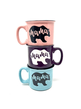 Mama Bear Coffee Mug for Mom, Mother, Wife - Cute Coffee Cups for Women - Unique Fun Gifts for Her, Mother's Day, Christmas (Teal)