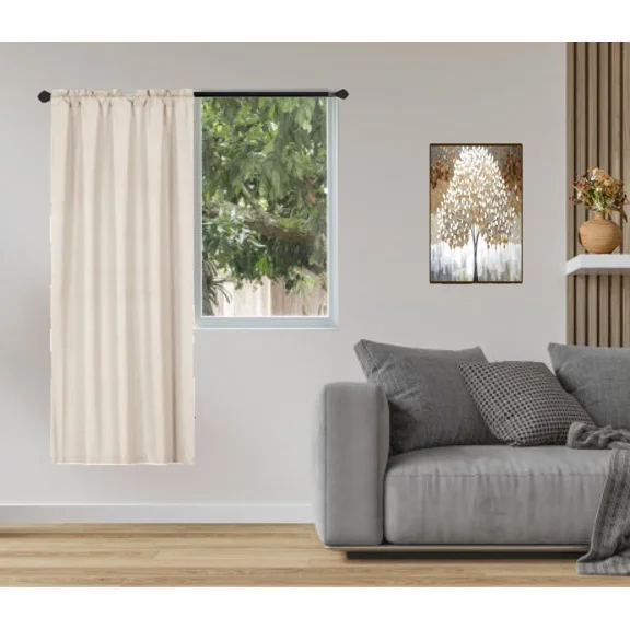 Gorgeous Home Linen 1-Piece 70% Blackout Rod Pocket Solid Window Curtain Panel With Lined Backing 35" X 63" R64 Taupe