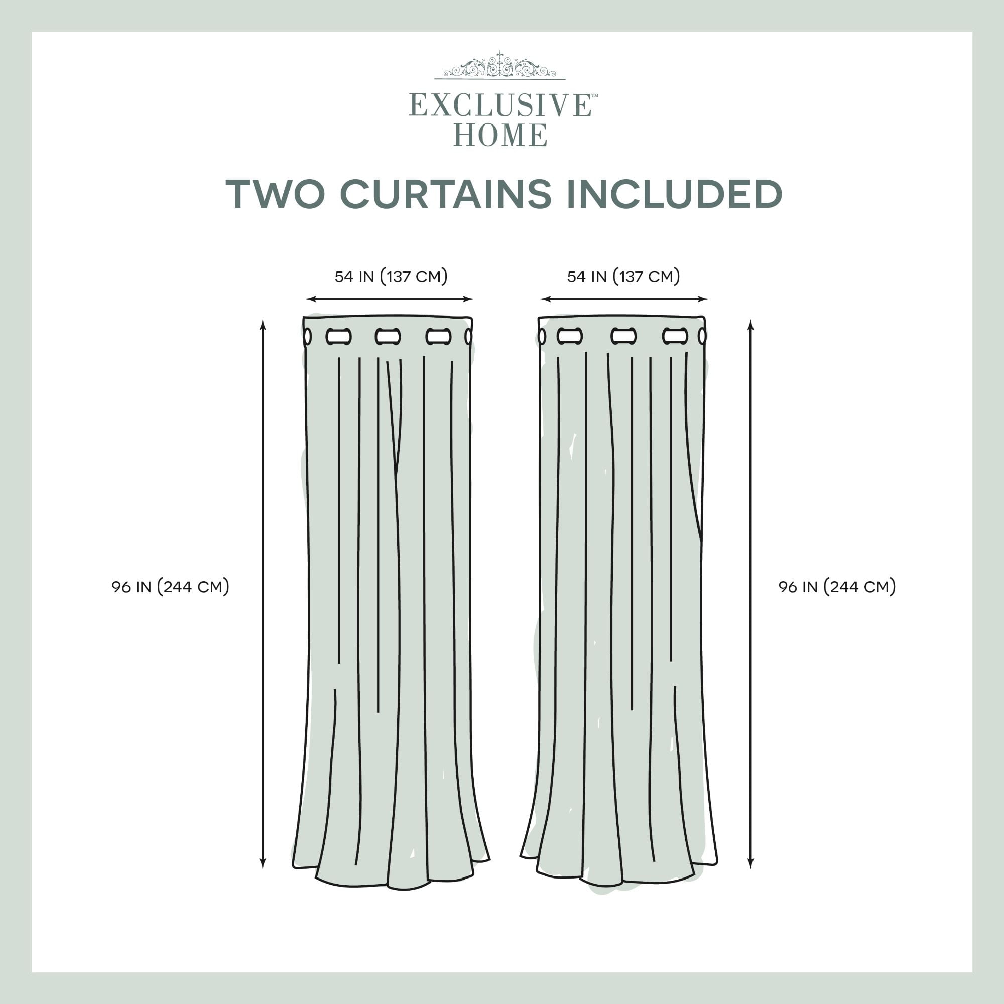 Exclusive Home Curtains Chateau Striped Faux Silk Grommet Top Curtain Panel Pair, 54x96, Burgundy/Taupe