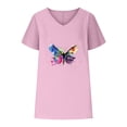 thumbnail image 4 of Raeneomay Oversized T Shirts for Women Women V-Neck Print T- Fashion Comfortable Female Blouses Tops, 4 of 4