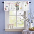 thumbnail image 4 of Valance Curtains for Kitchen Windows Happy Easter Words Watercolor Bunny Rod Pocket Valance Spring Flowers Short Window Curtain Topper for Bedroom Living Room Bathroom 42x12in,1&nbsp;Panel, 4 of 9