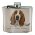 thumbnail image 1 of Basset Hound Dog Breed Stainless Steel 5oz Hip Drink Kidney Flask, 1 of 4