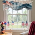 thumbnail image 2 of Independence Day Tie Up Valances Curtain, Adjustable Kitchen God Bless American Mountains Forest Valances for Windows Decor, Rod Pocket Short Curtains Set for Bedroom/Bathroom, 42"x12", 2 of 9
