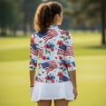 thumbnail image 4 of Garronmavis 250th Anniversary Women's Golf Shirt and Sun Visor Hat Set Lightweight Golf Tennis Shirts Sports Sun Visor Hat for Yoga or Daily Wear 4-Way Stretch Breathable Fabric Fit Plain, 4 of 7