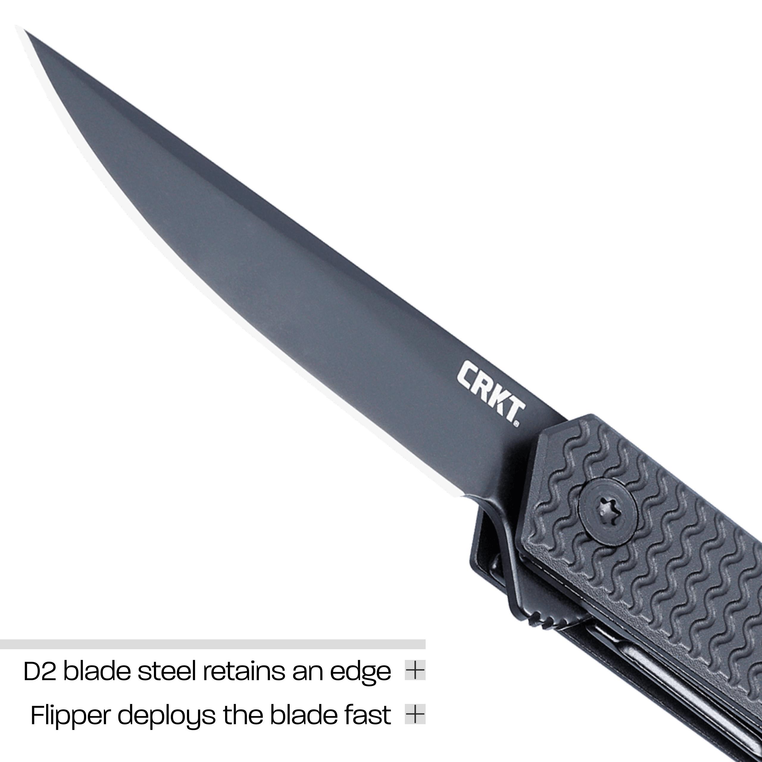 CRKT CEO Microflipper Everyday Carry EDC Pocket Folding Knife with Liner Lock: D2 Plain Edge Blade, Aluminum Handle, Reversible Pocket Clip, 7081D2K