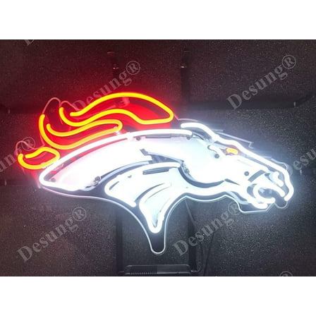 Queen Sense 20"x16" For Denvers Sports Team Broncos Neon Sign HD Vivid Printing Handmade Artwork Neon Light 120DBLVVD