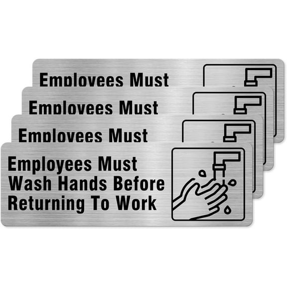 24 Hour Video Surveillance Sign Aluminum Silver 9 x 3 Inches Self-Adhesive Waterproof Metal Door Wall Sign for Business Restaurants 4 Pack