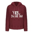 thumbnail image 4 of bnaln Yes I'm Still Cold Sweatshirts for Women Fuzzy Hoodies Pullover Cozy Oversized Hooded Sweatshirt Athletic Fleece Jumpers Casual Fashion Warm Pullover Sherpa Outerwear with Pocket, 4 of 6