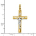 thumbnail image 2 of 14K Two-Tone Gold Charm Pendant Themed 39 mm 20 Inri Hollow Crucifix, 2 of 2