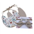 thumbnail image 1 of One opening Baby Flower Print Strappy Burp Cloth+Bowknot Hairband Boys Girls, 1 of 9