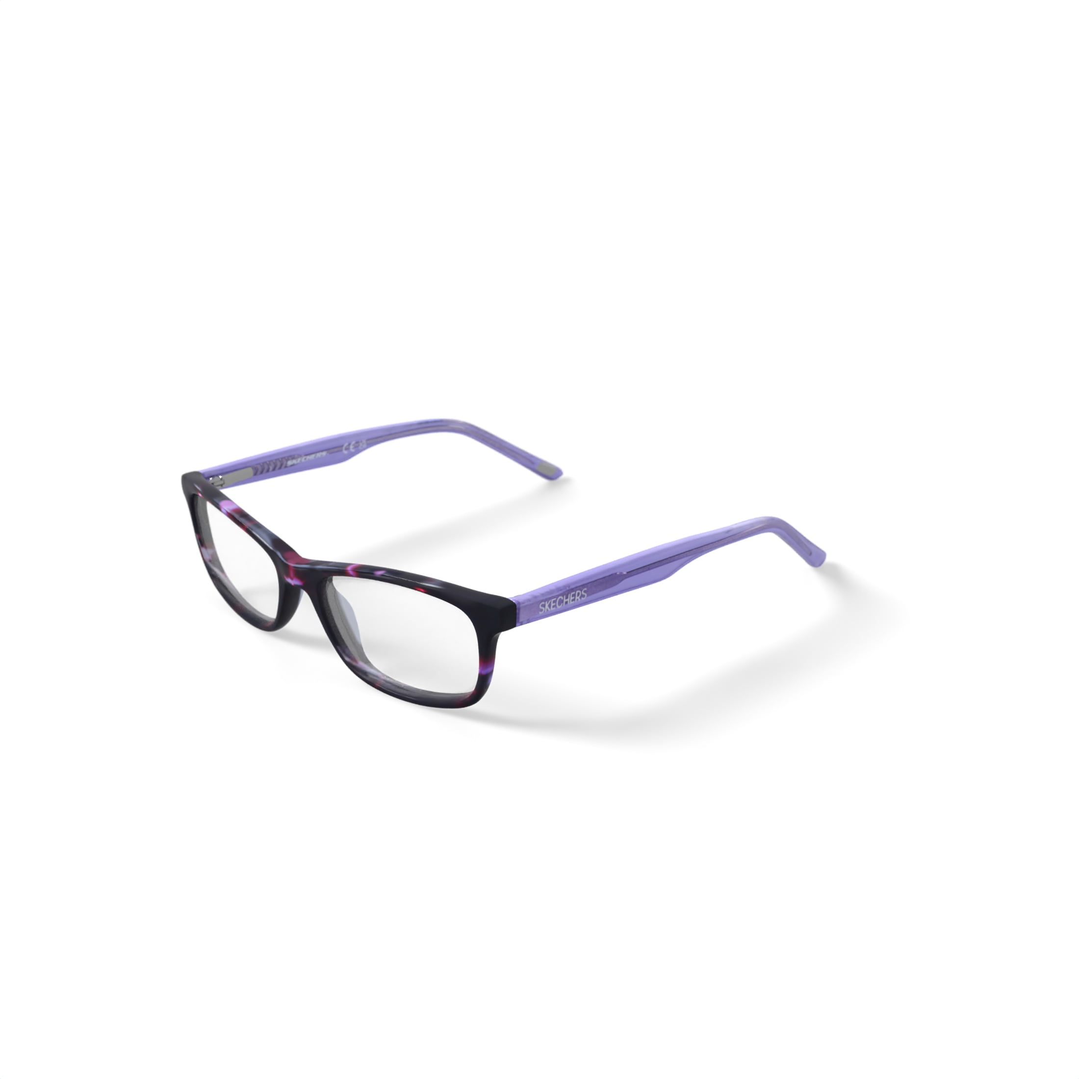 Skechers Youth SEG 1673 Rectangular Prescription Eyeglasses with Case, Purple