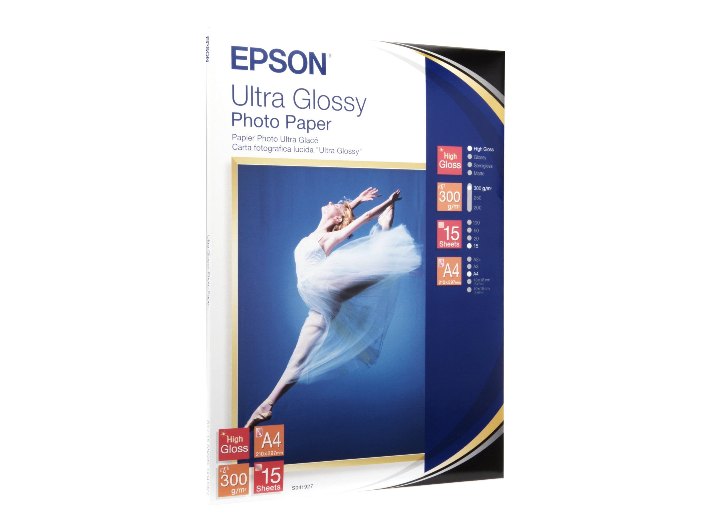 Epson Ultra Glossy Photo Paper - Glossy - A4 (8.25 in x 11.7 in) 15  sheet(s) photo paper - for EcoTank ET-1810, 2810, 2811, 2814, 2815, 2820,  2825, 2826, 2850, 2851, 2856, 4800, 4850 - Walmart.com