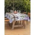 thumbnail image 2 of Outdoor Tablecloth with Umbrella Hole and Zipper, Spring Purple Flowers Rectangle Table Cloth 54x80 Inch Waterproof Tablecloth, Farmhouse Leaves Fences Gray Wood Picnic Table Cover for Patio Camping, 2 of 7