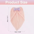 thumbnail image 2 of Unique Bargains 2pcs Hair Drying Towels Triangular Hair Towel Wrap for Women Bow Hair Drying Cap for Hair Pink Purple, 2 of 7
