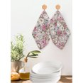 thumbnail image 2 of Light Pink Spring Floral Kitchen Dish Towels for Drying Dishes Set of 3, Vintage Summer Botanical Waffle Weave Microfiber Hand Tea Bathroom Towels Quick Dry & Absorbent Towel 12x12, 2 of 7