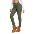 thumbnail image 2 of yuCgh Women's Fashion Casual Shaping Yoga Thermal Soft Sports Fitness Deer Velour High-Waisted Leggings, Breathable and Stretchy for Workouts and Lounge,Army Green L, 2 of 7
