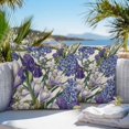 thumbnail image 3 of Throw Pillow Covers 18x18 Inch Set of 2, Spring Flowers Waterproof Outdoor Pillow Covers, Purple Hydrangea Orchid Floral Country Beige Decorative Cushion Pillowcases for Couch, Sofa, Bed, Patio, 3 of 9