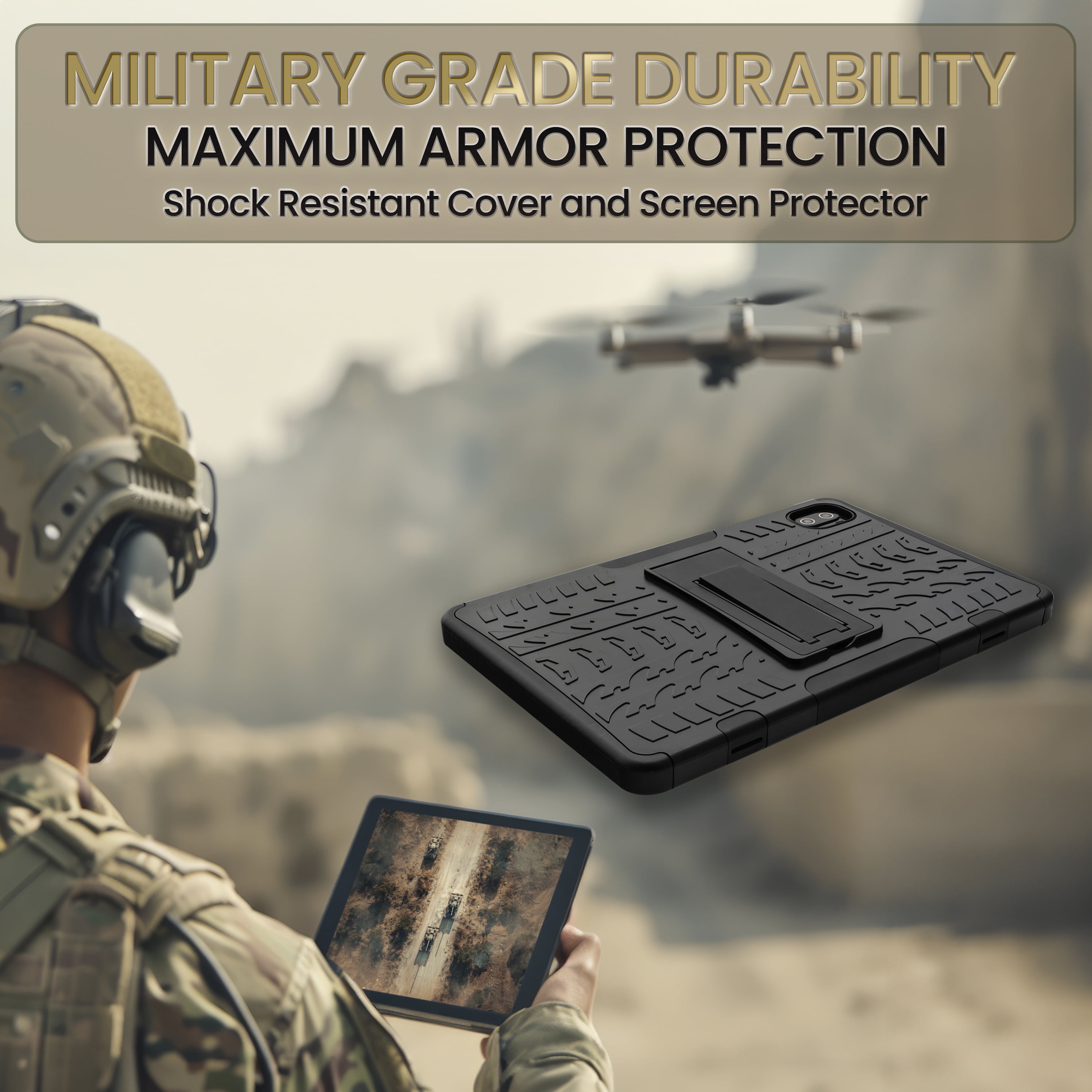 Memorex Bonus Buy Ultimate 4-in-1 Rugged Bundle with 10.1" HD IPS Android 14 8-Core Tablet, 128GB Storage, 4GB RAM with Bonus SHOCK Resistant Case, Braided 10ft USB-C cable & Premium Screen Protector