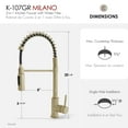 thumbnail image 3 of Stylish 20" Ht Single Handle Brushed Gold Pull Down Kitchen Faucet with Water Filter K-107GR, 3 of 15