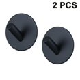 thumbnail image 1 of Ganchos de Pared Autoadhesivos BRI Acero Inoxidable Plata Negro 2 Piezas, 1 of 5