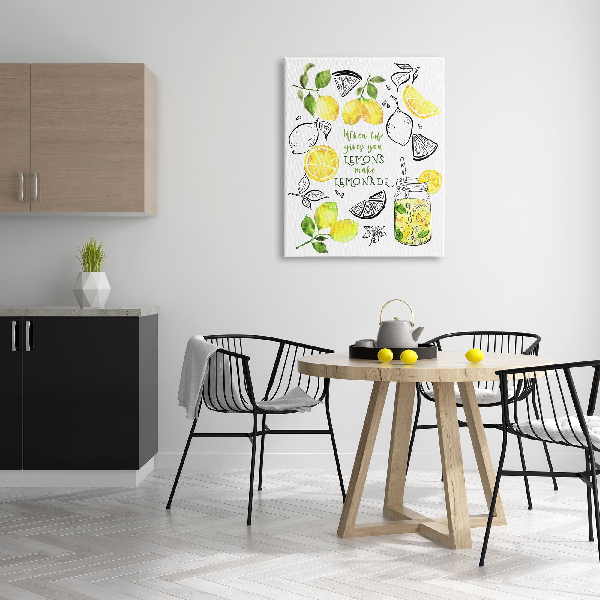 Stupell Industries Make Lemonade Kitchen Phrase Food & Beverage Painting Gallery Wrapped Canvas Art Print Wall Art, 30 x 40